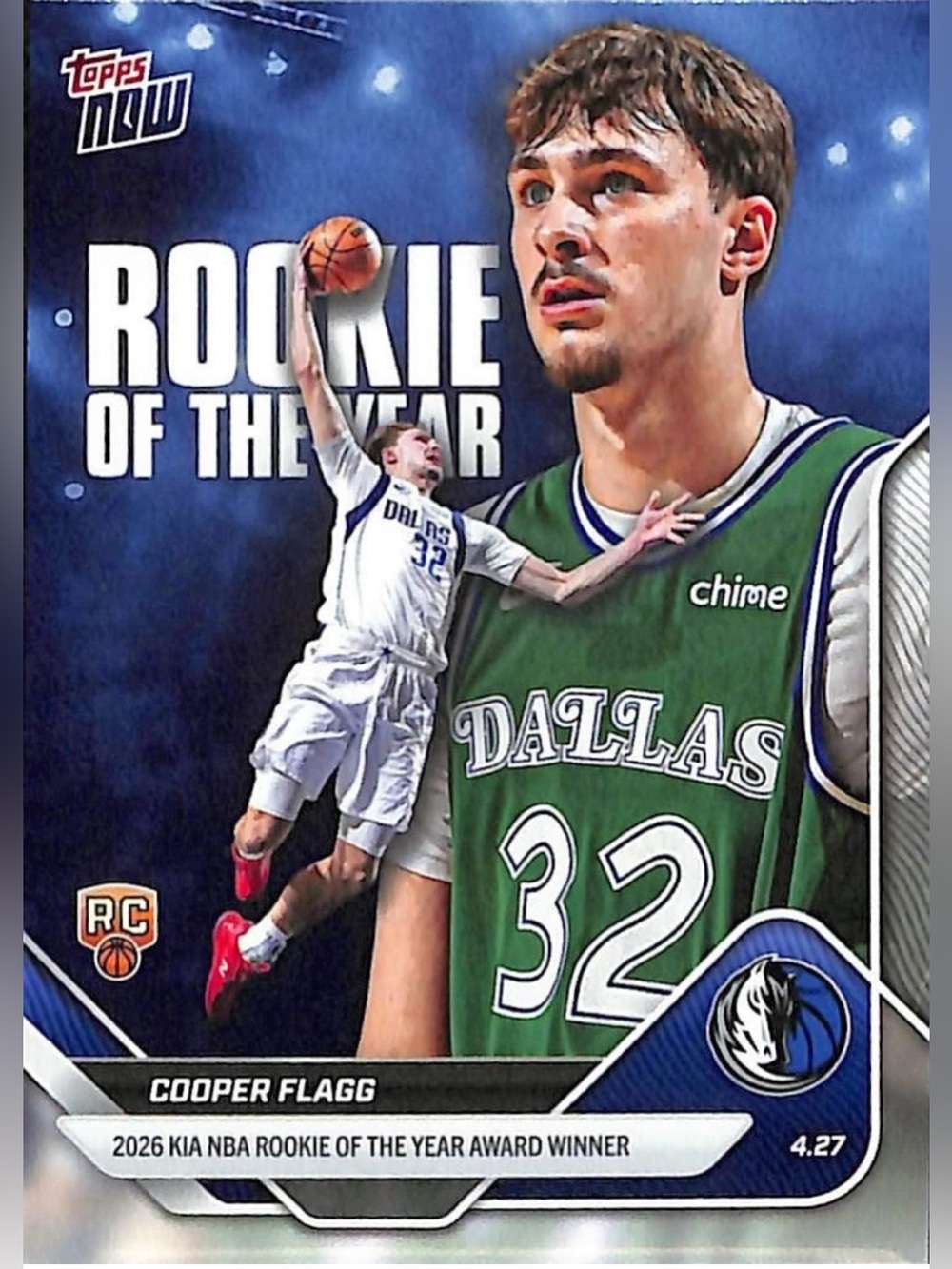 2026 Topps Now - Cooper Flagg (RC) - "Rookie Of The Year" - Card No. ROTY